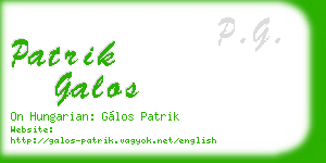 patrik galos business card